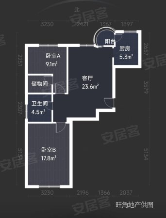 香洲心城2室1厅1卫87.9㎡西163万