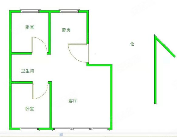 宝地城2室2厅1卫93㎡南北50万