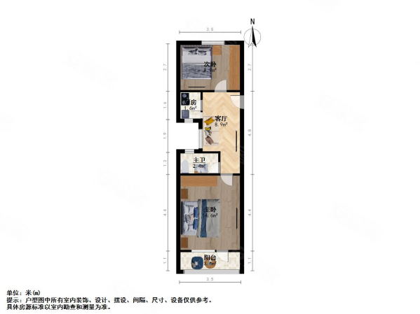 交通路1401弄小区2室1厅1卫54.08㎡南北235万