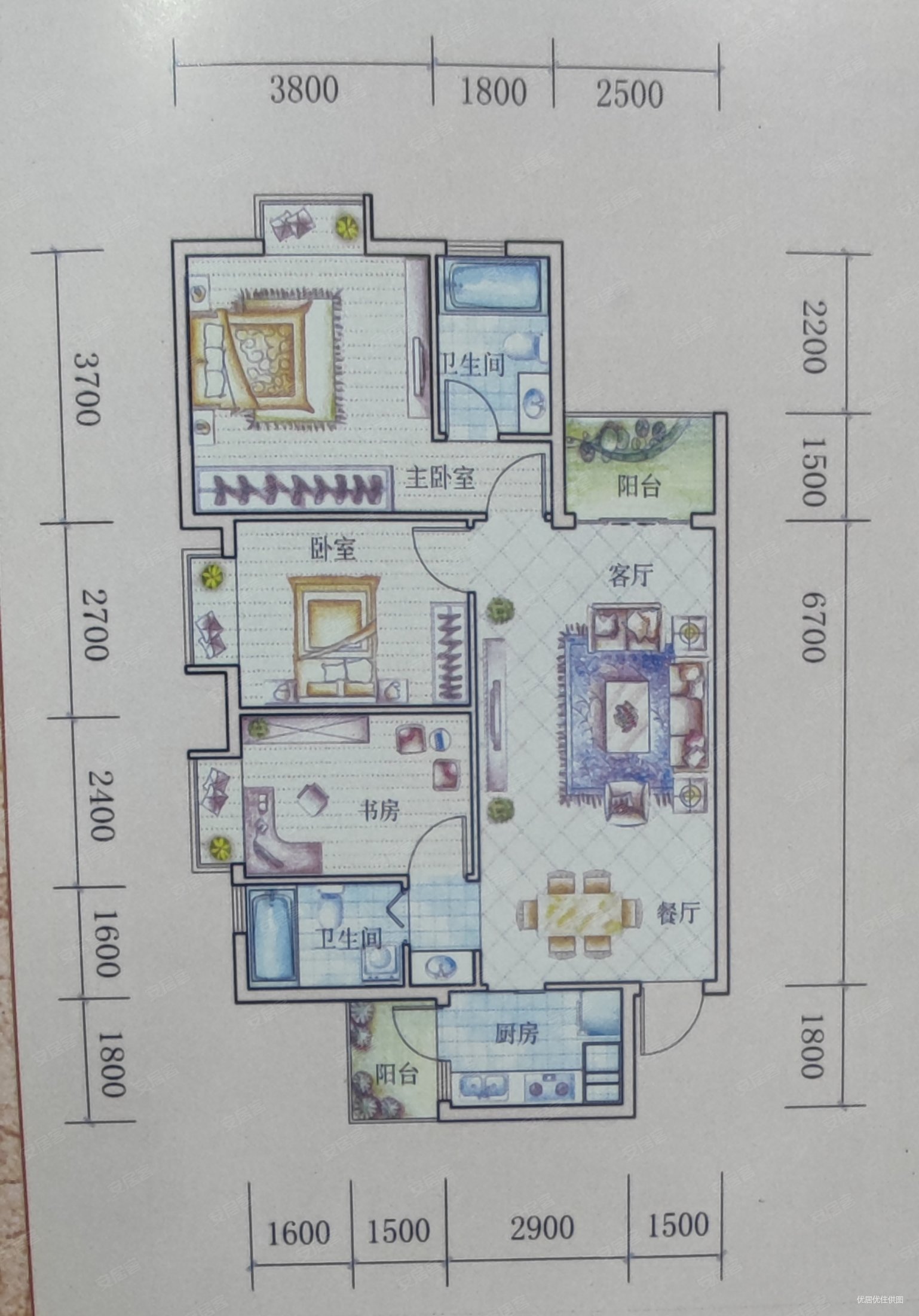 产权满二看山观景房花果园u区全新精装三房两卫