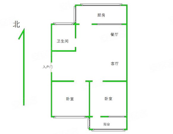 北基地小区2室2厅1卫70㎡南74.8万