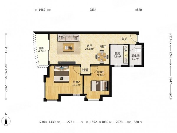 【多图】富力东堤湾,中山路租房,杨箕富力东堤湾精装修两房出租,进