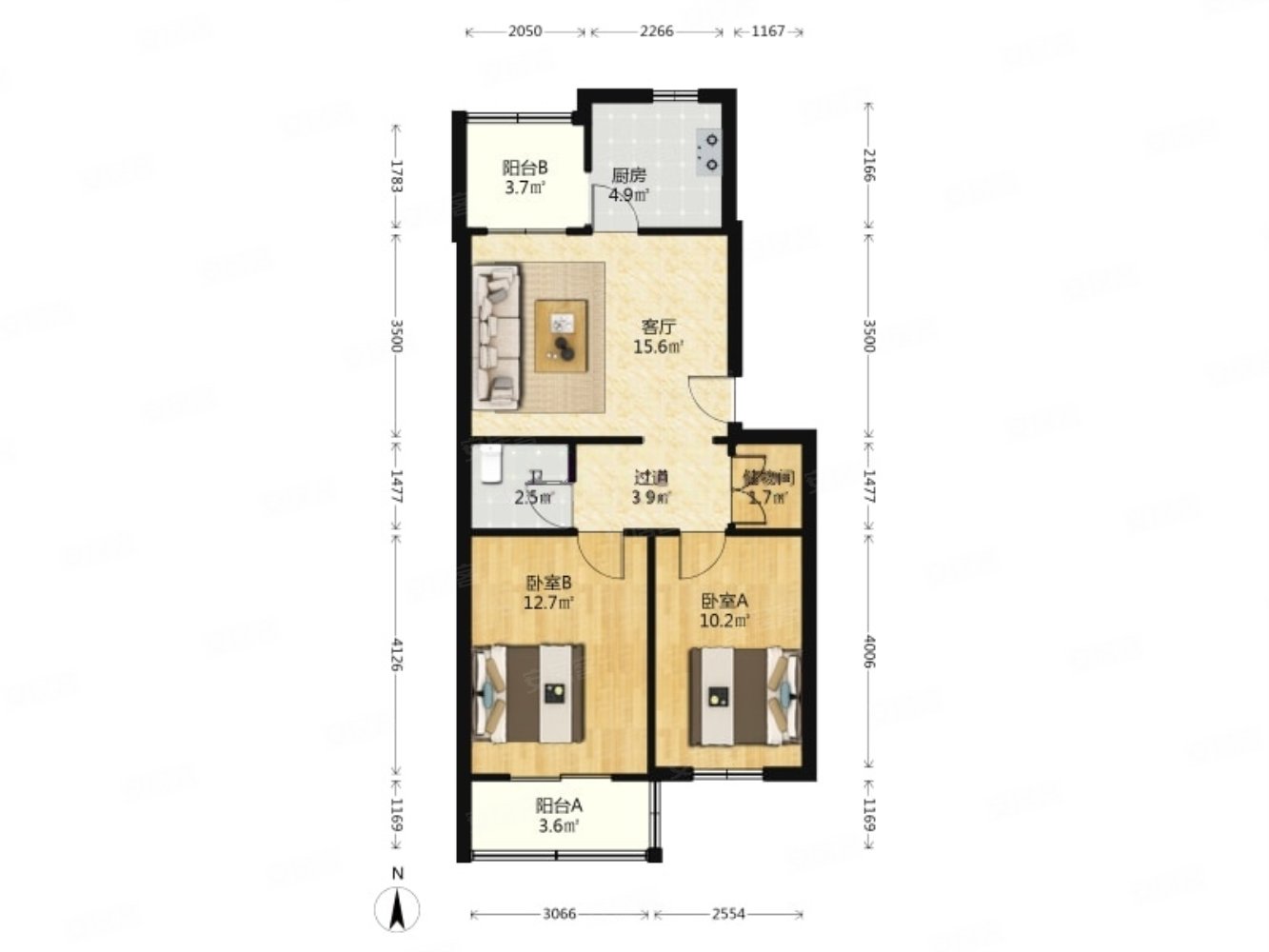 居华里 一梯两户 双阳偏单  三楼  南开实验