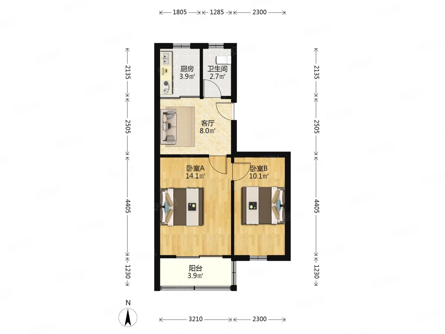 热河南路双南户型通风采光好诚心出售总价低