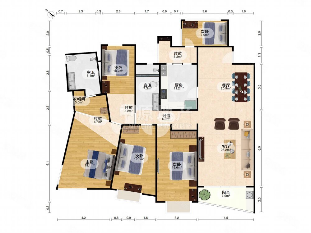 仁恒滨江园(三期)4室2厅3卫241㎡东4980万