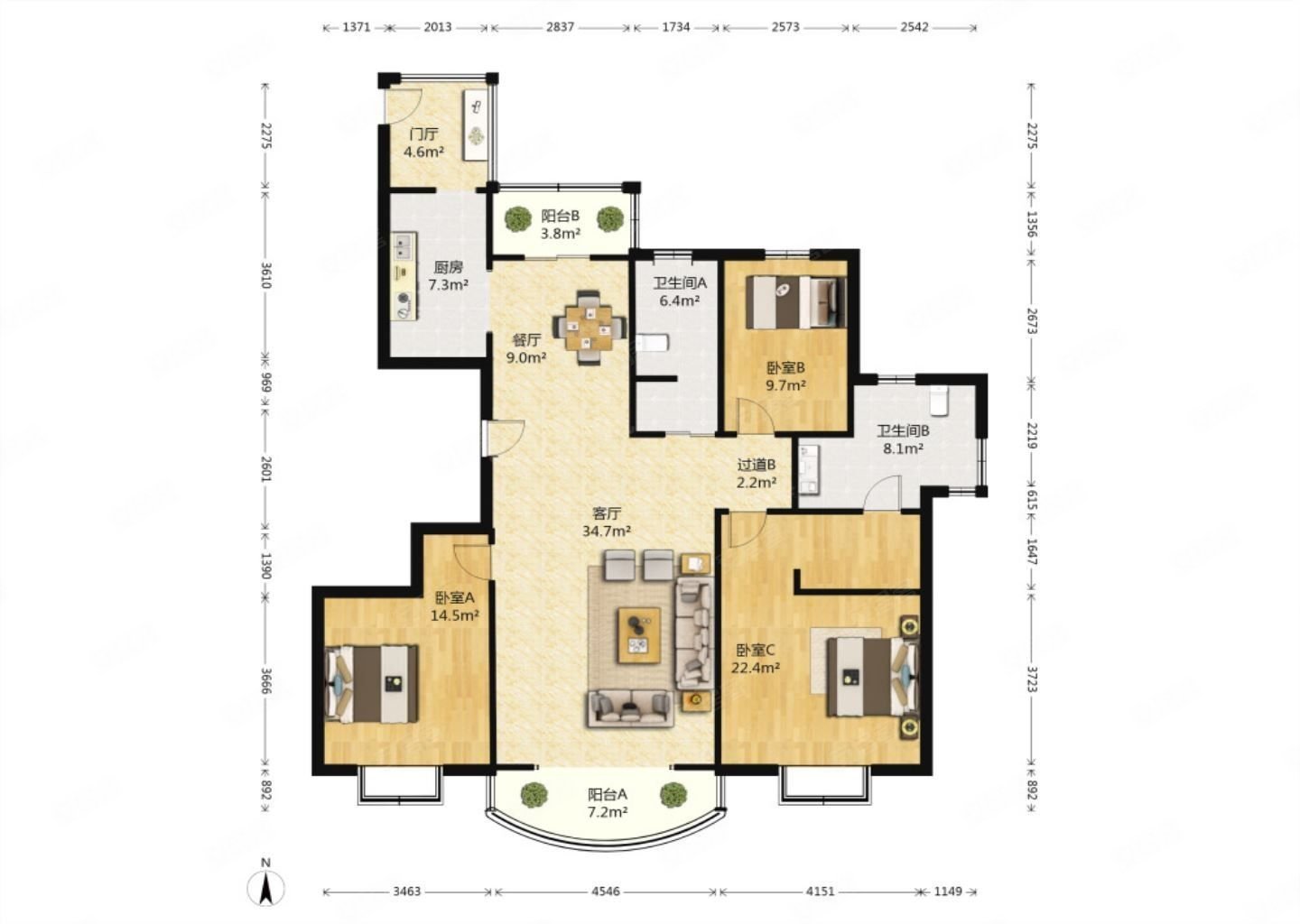 棕榈湾3室2厅2卫