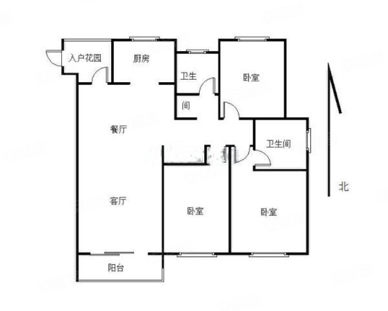 永盛花园(南区)3室2厅2卫129㎡南北62万