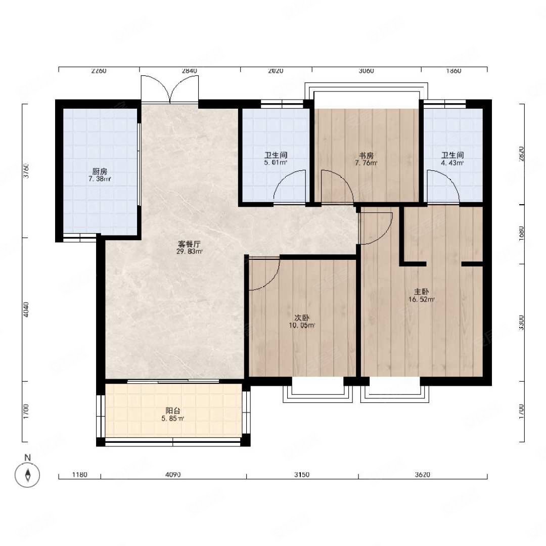 电建海赋尚城二期3室2厅2卫99平