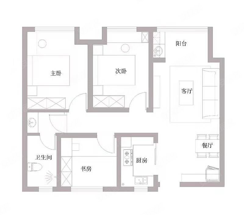 新城首府(泗阳)3室2厅2卫128㎡南北108.8万