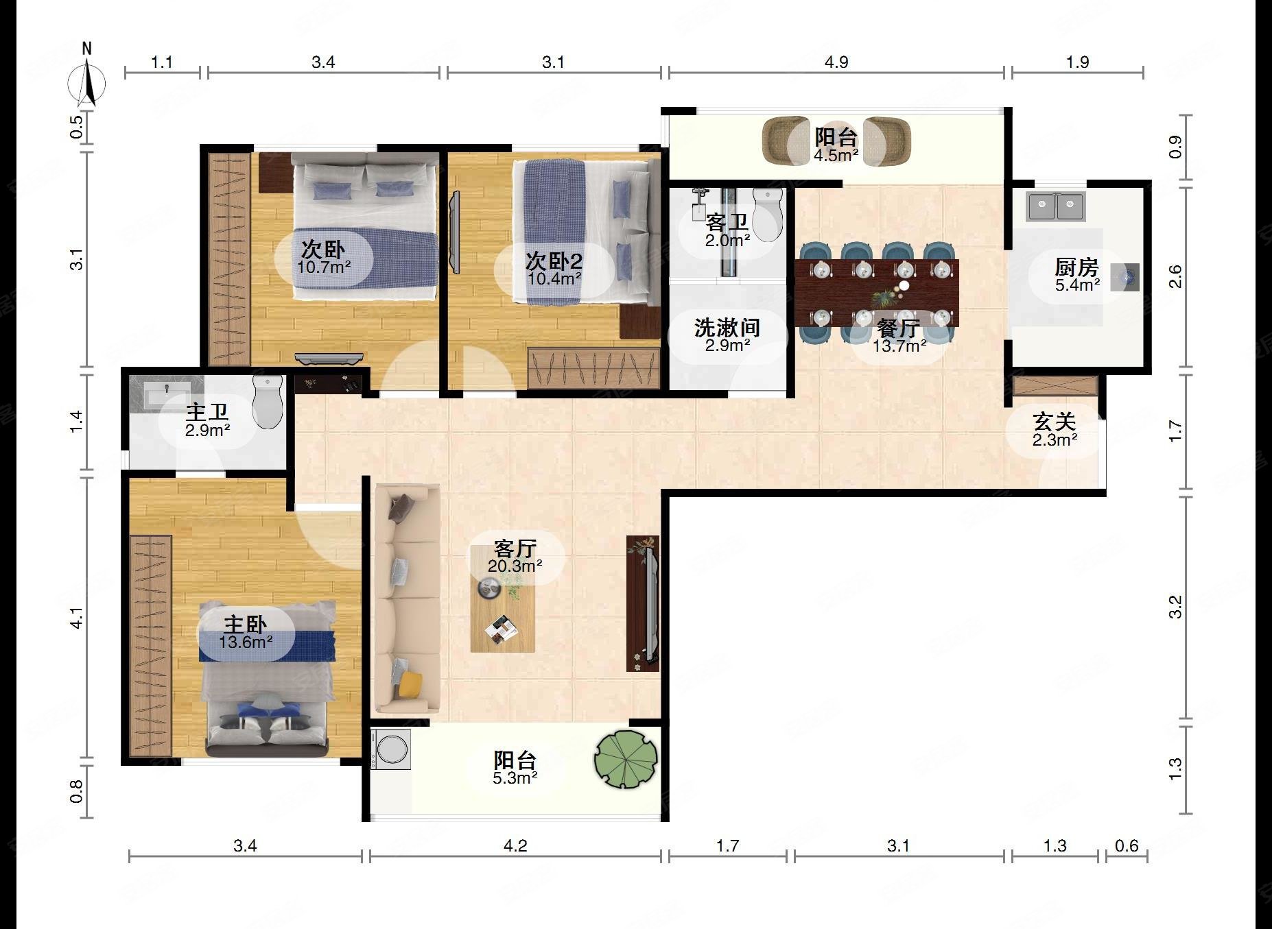 急卖 满二 地铁口联投广场 精装大三房 房东置换 可随时看房
