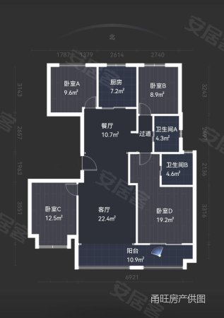 中海寰宇天下(二期)4室2厅2卫138.67㎡南北405万