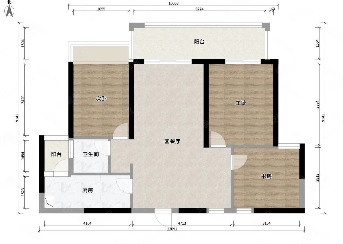 国购名都4室2厅2卫156㎡南北81万