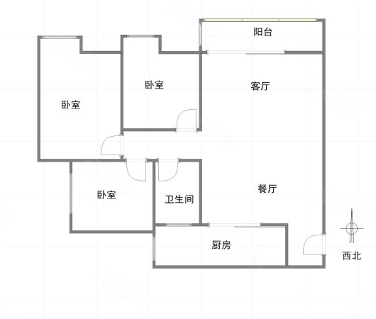 北大资源博雅(2期)3室2厅1卫88.36㎡西146万