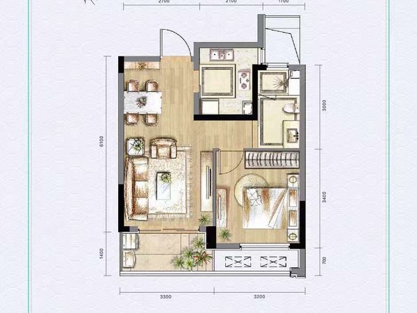 哥斯拉旁洛隆路商圈 吉翔欣隆府1室1厅1厨1卫 押一付一