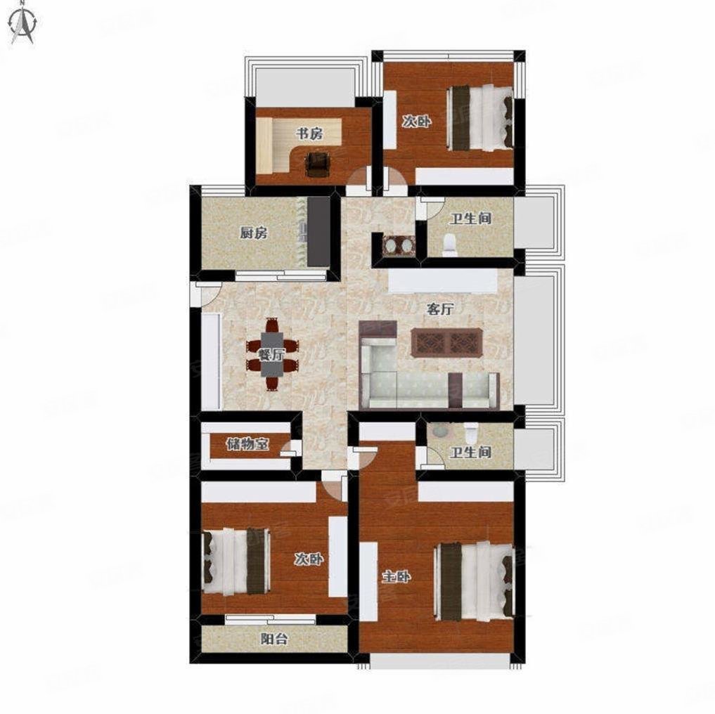 香悦奥府东边套户型方正4房朝南采光无遮挡送车位