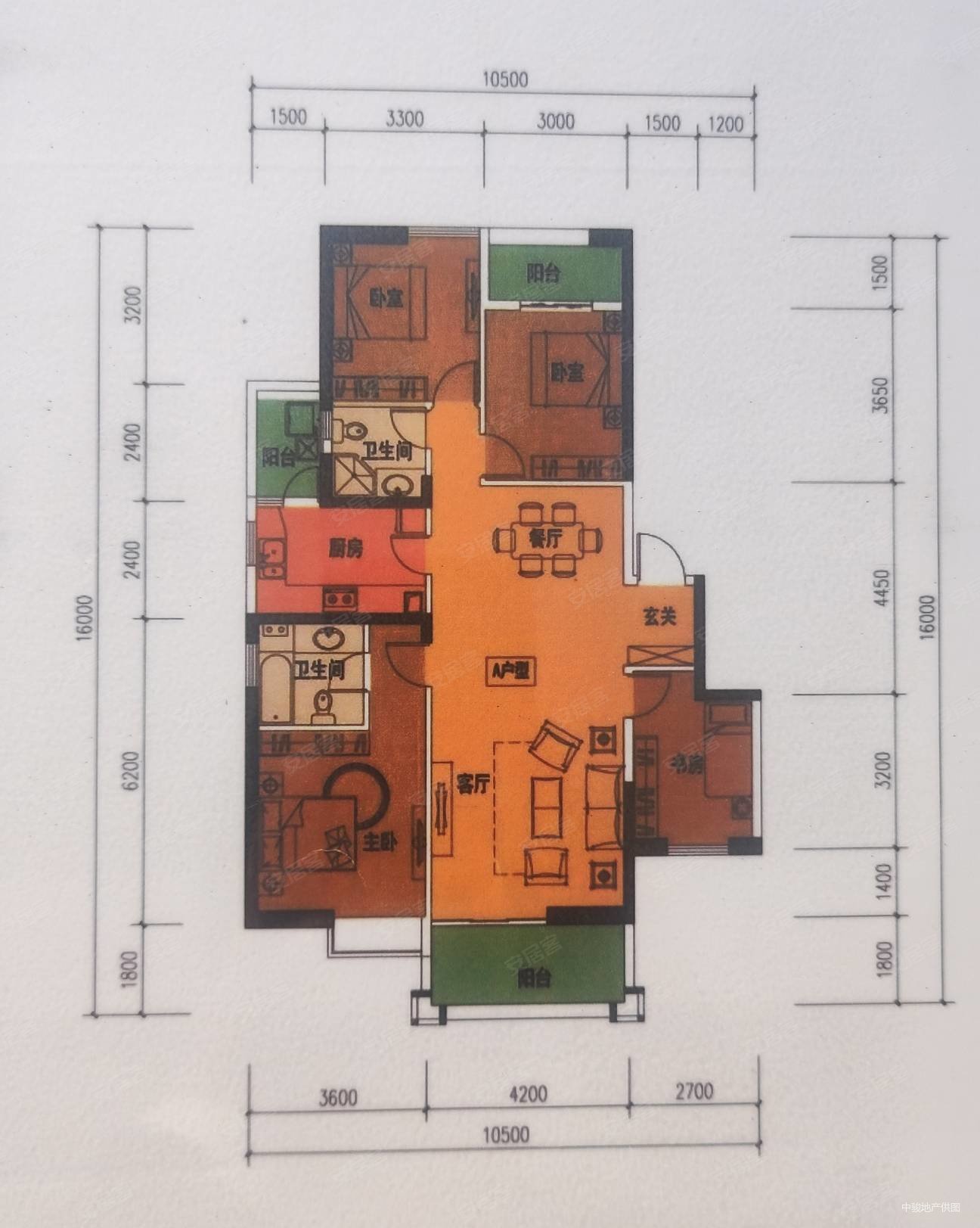 时代俊园木兰智苑4室2厅2卫144㎡南北99万