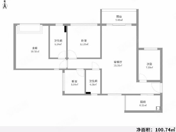 金山国际新城4室2厅2卫131㎡南北48.5万