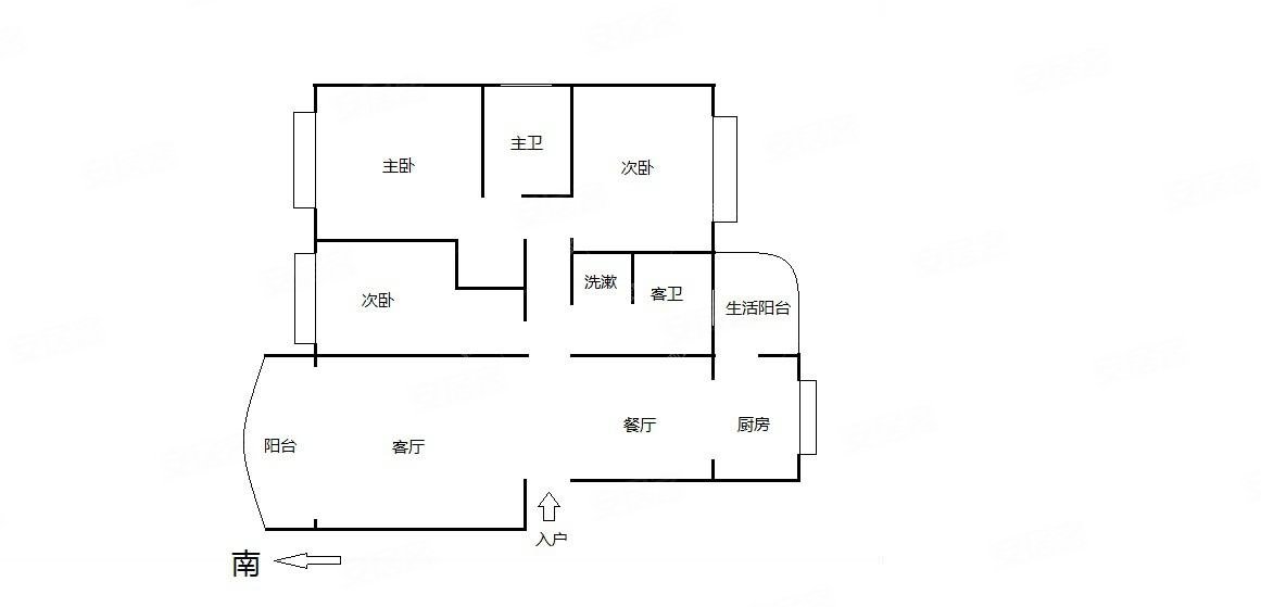 江东小康城3室2厅2卫123.14㎡南北131万