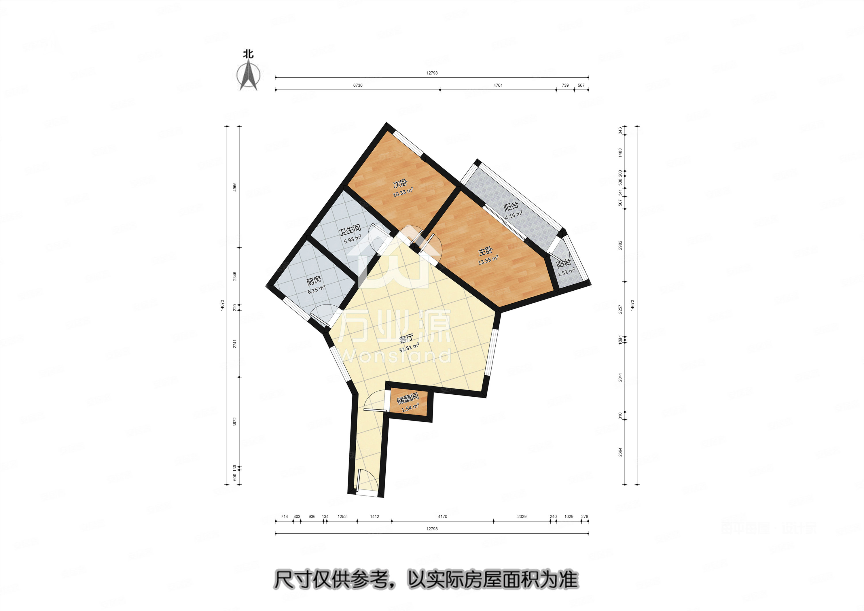 沁园2室2厅1卫112.52㎡南北223万