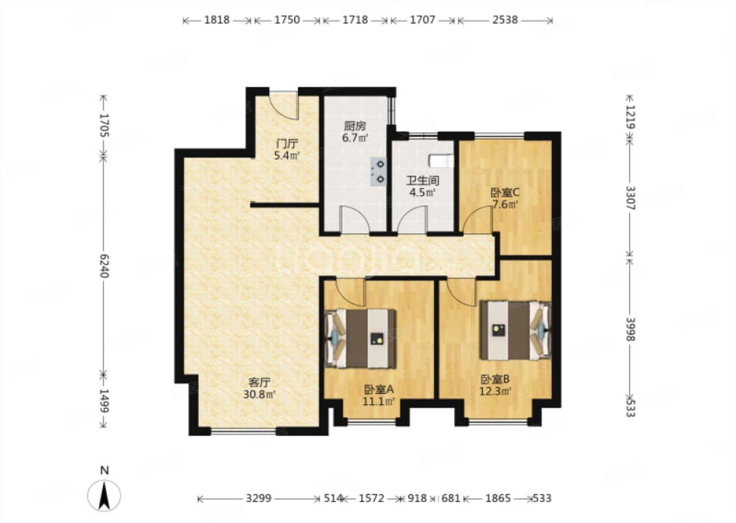 东河片成吉思汗大街东河御府精装三居有房本可贷款