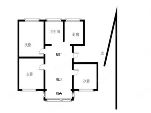 向阳花园3室1厅1卫90㎡南北42万