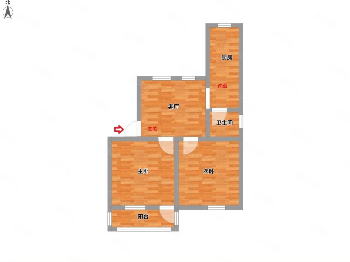 一建公司宿舍2室1厅1卫51㎡南北40万