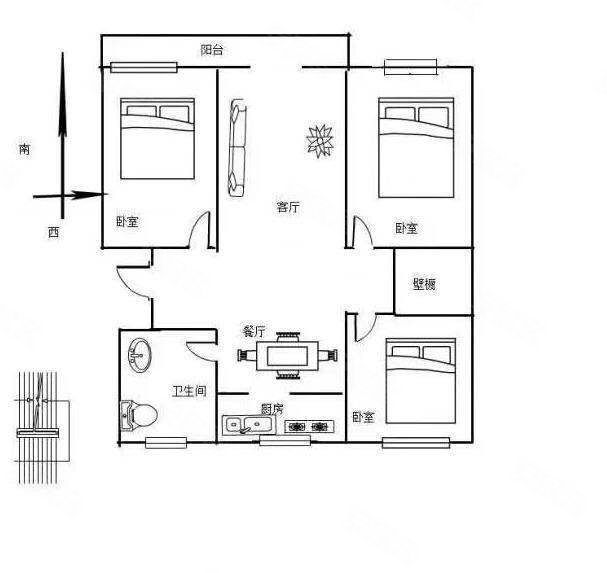 史丹利水岸花园3室2厅1卫148㎡南北73万