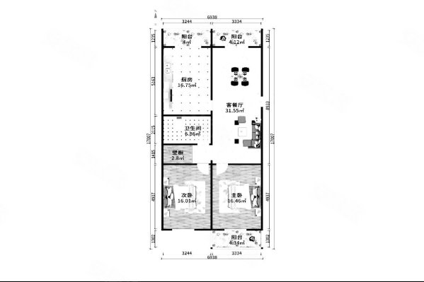 广顺园2室2厅1卫128㎡南北455万