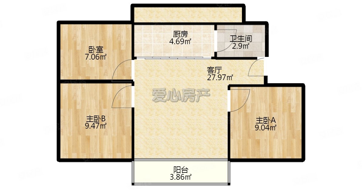 祥成家园3栋2室户型图图片