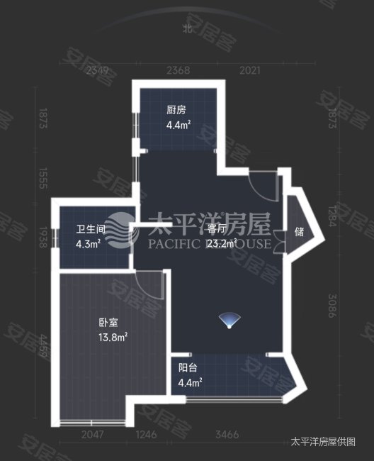 绿庭尚城1室2厅1卫66.2㎡南290万