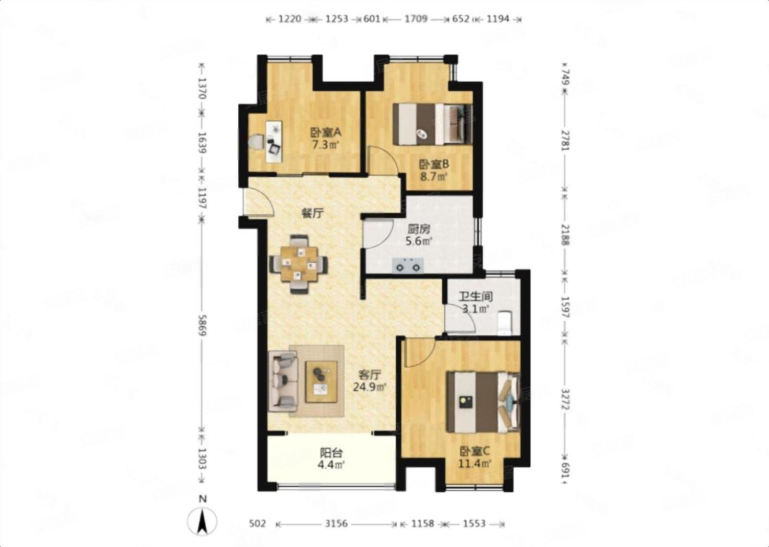 精装30万送车位 价格可谈 交通便利 房间采光好 南北通透,恒基旭辉城