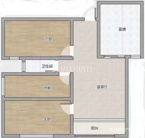 清江月亮湾3室2厅1卫96.5㎡南80万