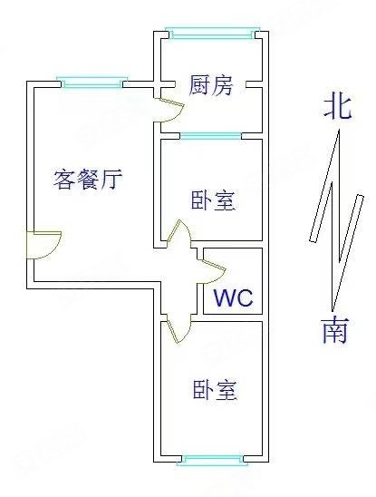 京铁温馨家园2室1厅1卫66㎡南北39万