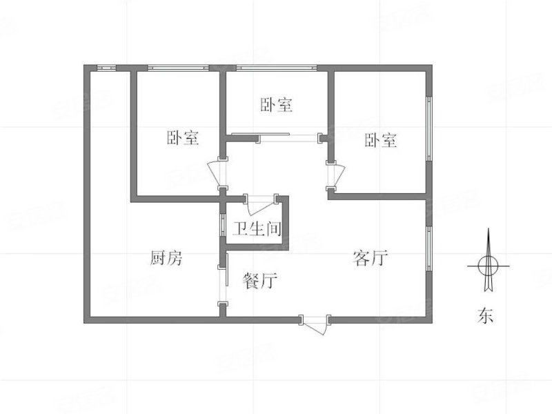 思缘逸家3室2厅1卫76.45㎡南北90万