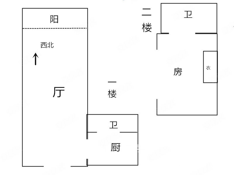 星湖名仕荟1室2厅2卫43㎡西北47.8万