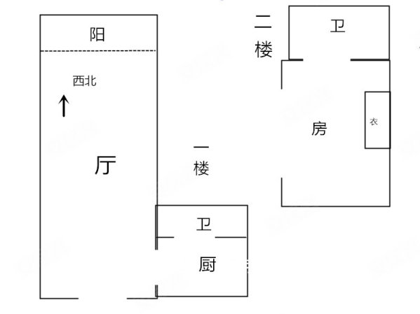 星湖名仕荟1室2厅2卫43㎡西北47.8万