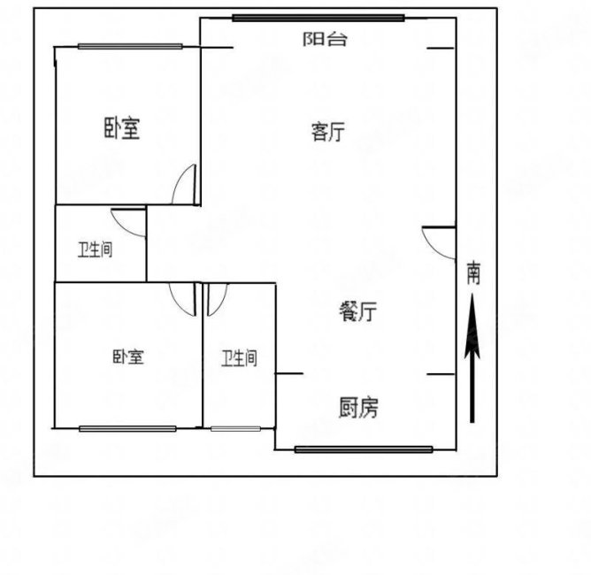 新星壹品2室2厅1卫128㎡南北90万