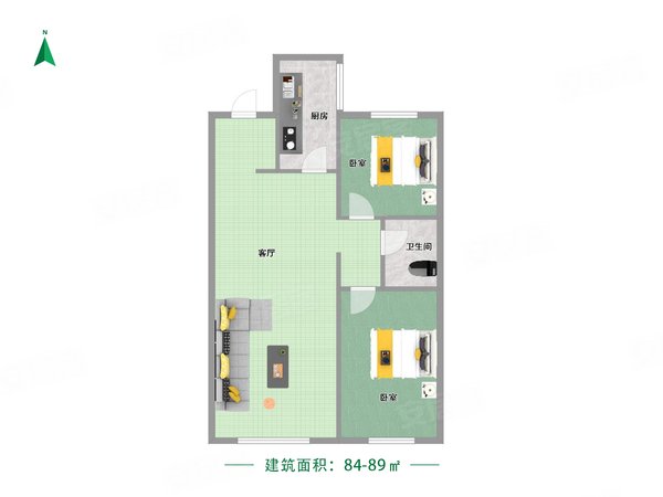 沈阳铁西张士金地铁西檀府金地铁西檀府 2室1厅1卫  电梯房 精装修88