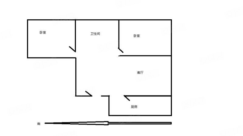 恒丰悦城2室1厅1卫65.07㎡南北36万