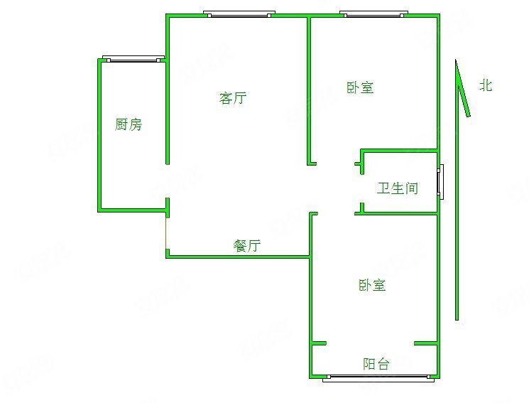 晨巍佳欣(一期)2室2厅1卫92.96㎡南北84万