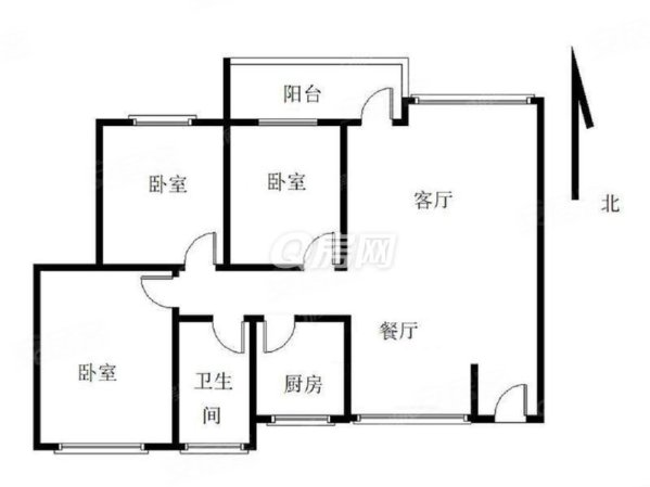 佳兆业新都汇3室2厅2卫89.48㎡西南349万