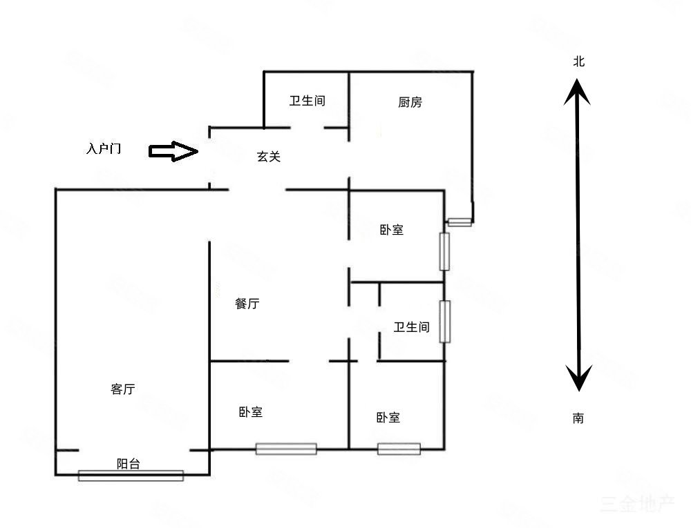 密东广场3室2厅2卫138.87㎡南北359万