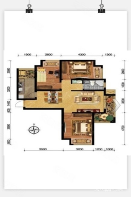 @北京3室2厅1卫91.37㎡南北175万