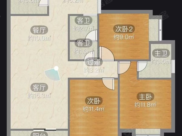 巴中巴州白云台半山逸城二期白云台 电梯精装套三双卫 家具家电齐全 拎包入住出租房源真实图片