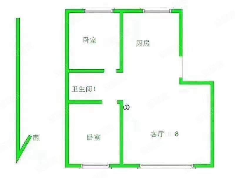 公主岭小区2室1厅1卫70㎡南北25.5万