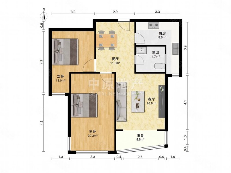 东方城市绿洲2室2厅1卫89.37㎡南410万