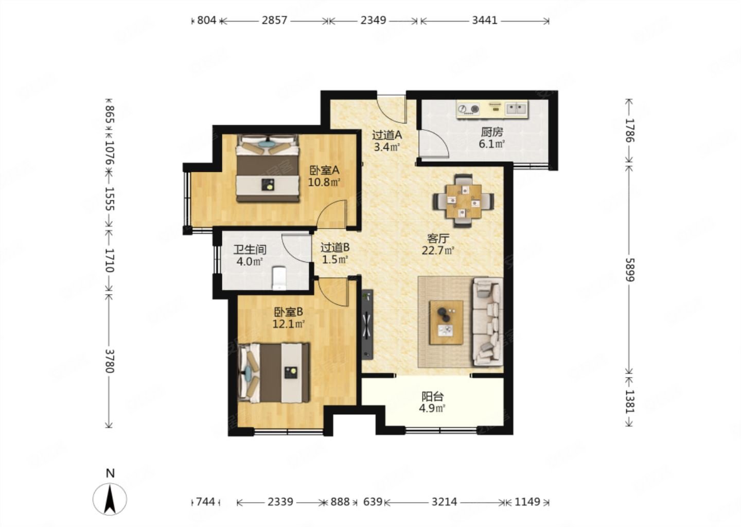 城市锦上 正规商品房 临地铁 次新房 高楼层视野好 大两居
