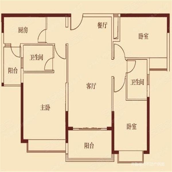 恒大城(一期1-7号楼)3室2厅2卫131.65㎡南北151万