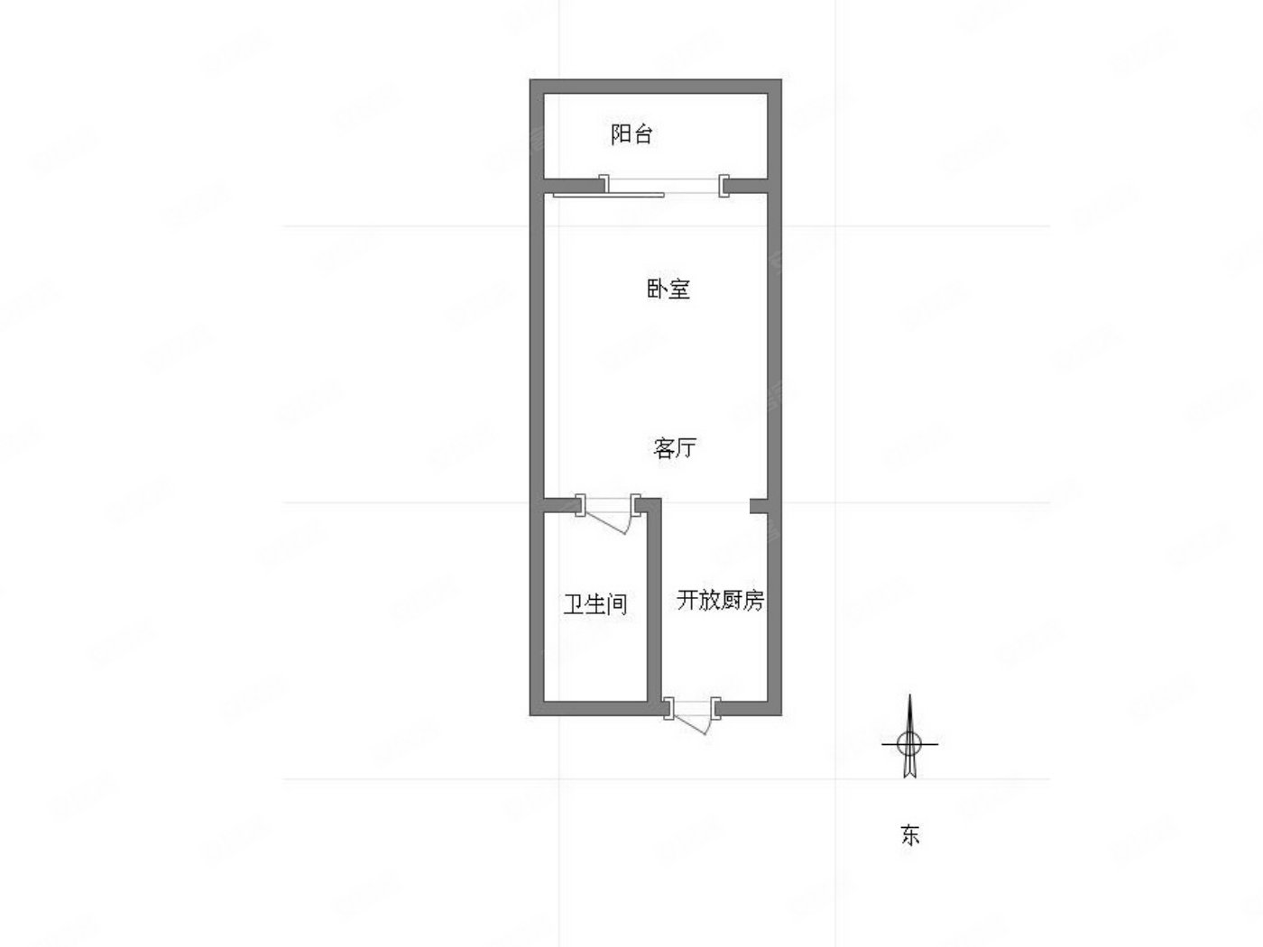 中国摩林莺花园1室1厅1卫54㎡南北43万