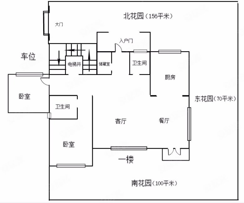 独门独户 近300平大花园 带车位 可装电梯 随时看房,保利领秀山(别墅)
